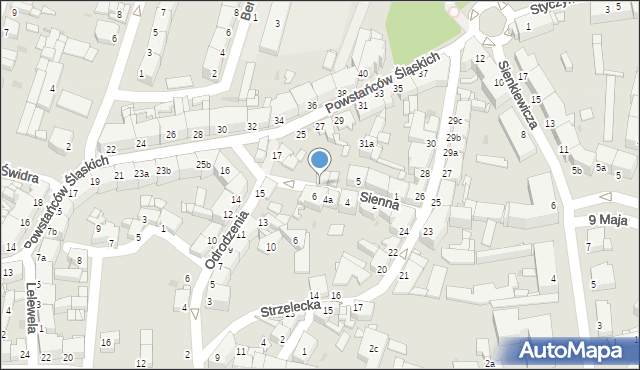 Tarnowskie Góry, Sienna, 7, mapa Tarnowskie Góry