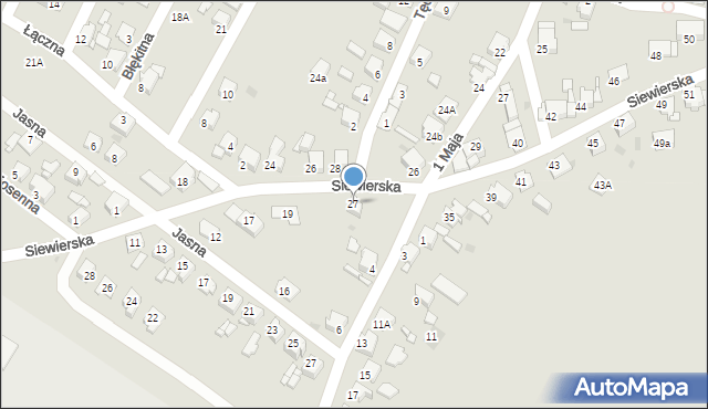 Tarnowskie Góry, Siewierska, 27, mapa Tarnowskie Góry