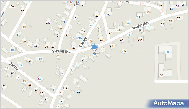 Tarnowskie Góry, Siewierska, 39, mapa Tarnowskie Góry