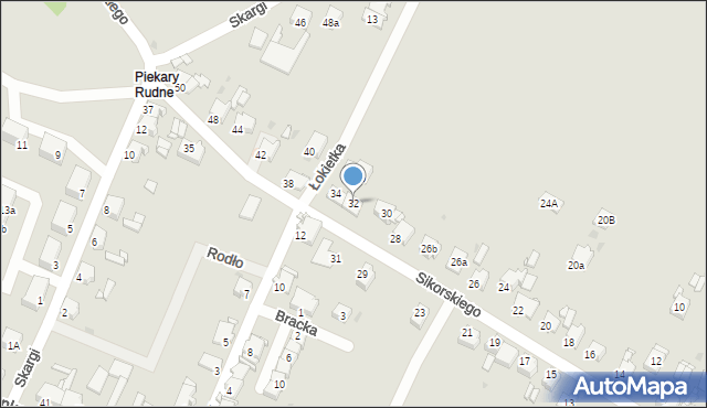 Tarnowskie Góry, Sikorskiego Władysława, gen., 32, mapa Tarnowskie Góry