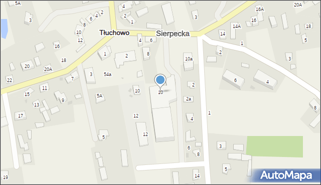 Tłuchowo, Sierpecka, 10, mapa Tłuchowo