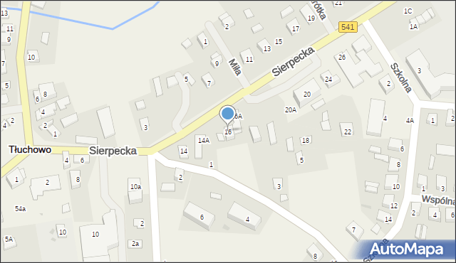 Tłuchowo, Sierpecka, 16, mapa Tłuchowo