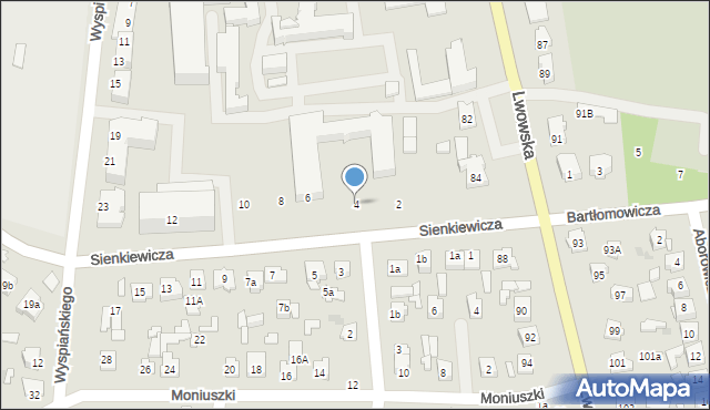 Tomaszów Lubelski, Sienkiewicza Henryka, 4, mapa Tomaszów Lubelski