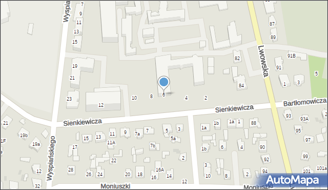 Tomaszów Lubelski, Sienkiewicza Henryka, 6, mapa Tomaszów Lubelski