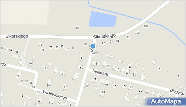 Tomaszów Lubelski, Sikorskiego Władysława, gen., 90, mapa Tomaszów Lubelski