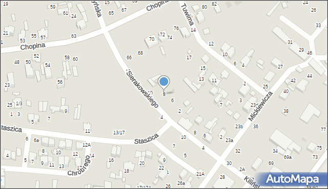 Tomaszów Mazowiecki, Sierakowskiego Zygmunta, 8, mapa Tomaszów Mazowiecki