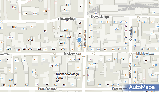 Toruń, Sienkiewicza Henryka, 19, mapa Torunia