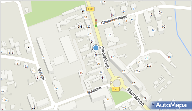 Trzcianka, Sikorskiego Władysława, gen., 28, mapa Trzcianka