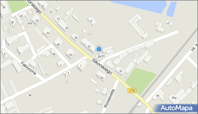 Trzcianka, Sikorskiego Władysława, gen., 45, mapa Trzcianka