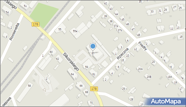 Trzcianka, Sikorskiego Władysława, gen., 57, mapa Trzcianka