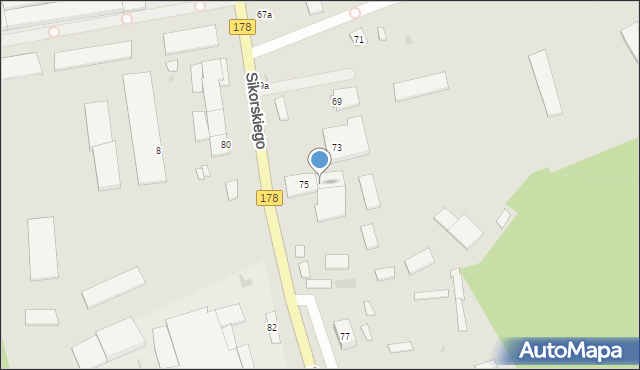 Trzcianka, Sikorskiego Władysława, gen., 75a, mapa Trzcianka