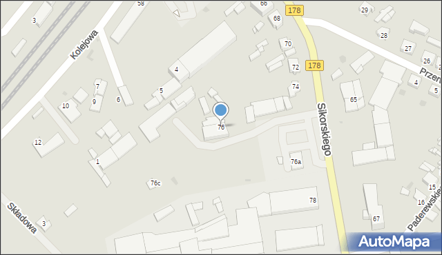 Trzcianka, Sikorskiego Władysława, gen., 76, mapa Trzcianka