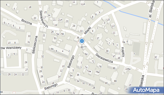 Tychy, Sienkiewicza Henryka, 60, mapa Tychów