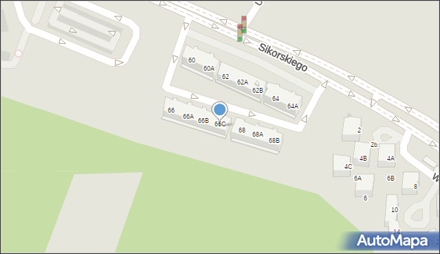 Tychy, Sikorskiego Władysława, gen., 66C, mapa Tychów