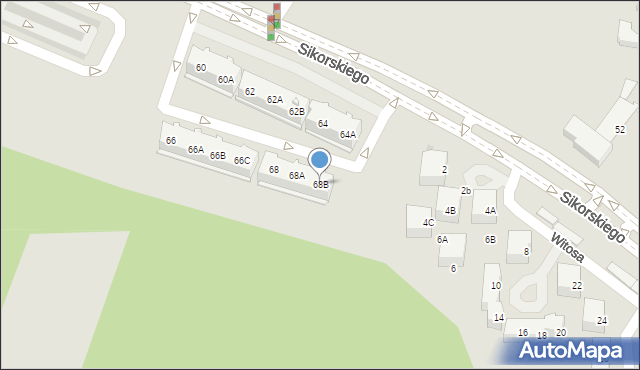 Tychy, Sikorskiego Władysława, gen., 68B, mapa Tych&oacute;w