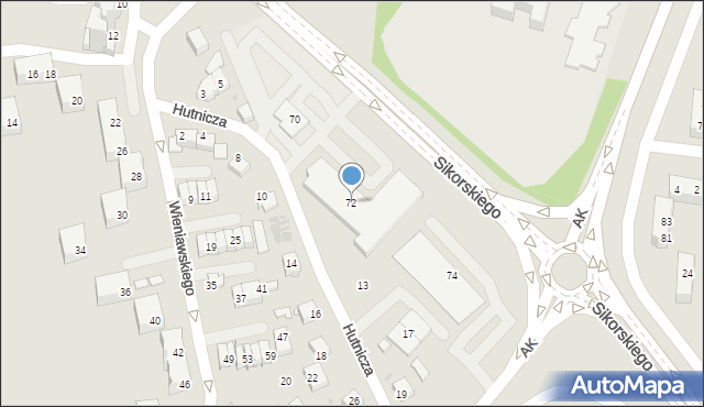 Tychy, Sikorskiego Władysława, gen., 72, mapa Tychów