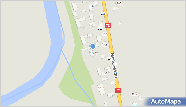 Uniejów, Sienkiewicza Henryka, 112A, mapa Uniejów