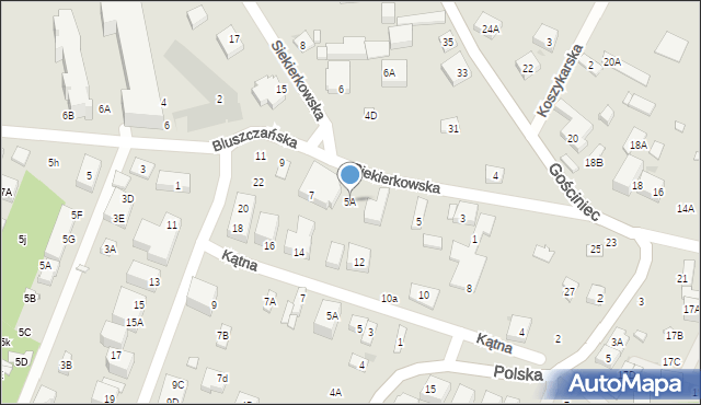 Warszawa, Siekierkowska, 5A, mapa Warszawy