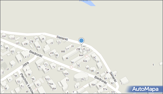 Warszawa, Sielanki, 15A, mapa Warszawy