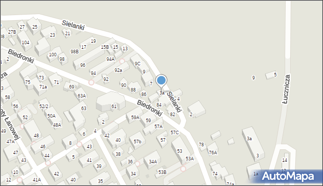 Warszawa, Sielanki, 3a, mapa Warszawy