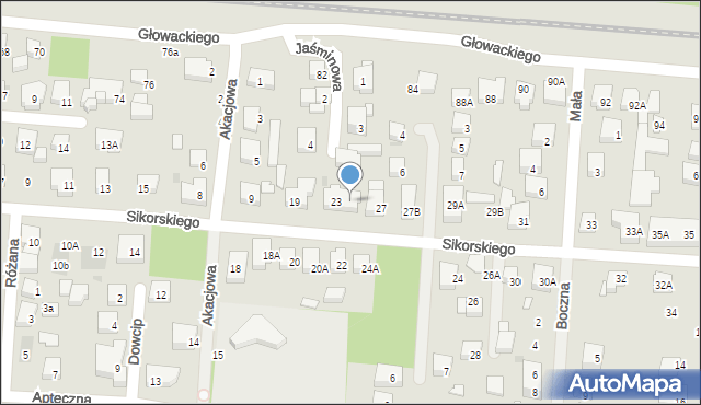 Warszawa, Sikorskiego Władysława, gen., 25, mapa Warszawy