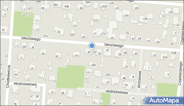 Warszawa, Sikorskiego Władysława, gen., 48, mapa Warszawy