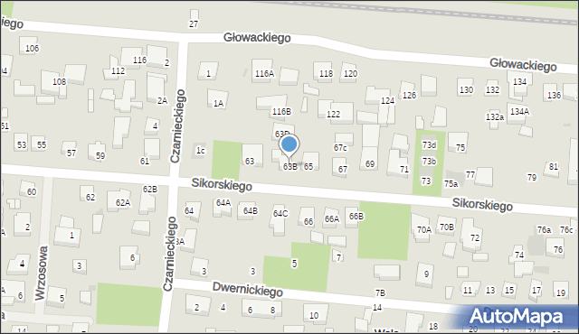 Warszawa, Sikorskiego Władysława, gen., 63B, mapa Warszawy