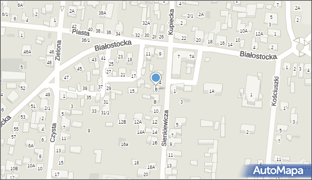 Wasilków, Sienkiewicza Henryka, 6, mapa Wasilków