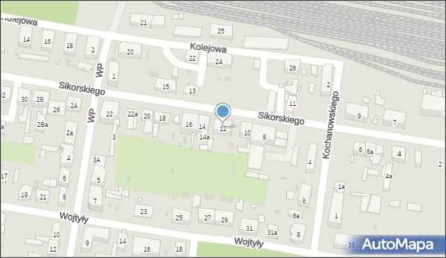 Węgliniec, Sikorskiego Władysława, gen., 12, mapa Węgliniec