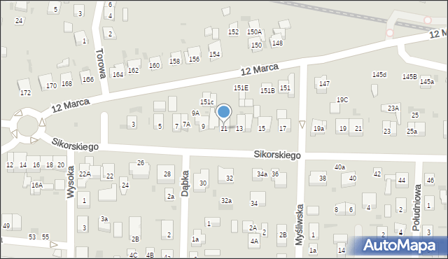 Wejherowo, Sikorskiego Władysława, gen., 11, mapa Wejherowo