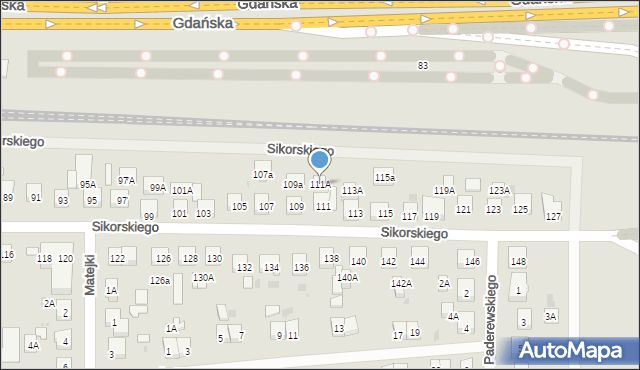 Wejherowo, Sikorskiego Władysława, gen., 111A, mapa Wejherowo