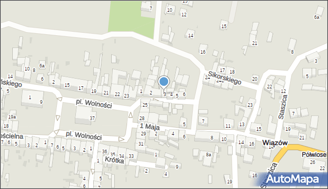 Wiązów, Sikorskiego Władysława, gen., 3, mapa Wiązów