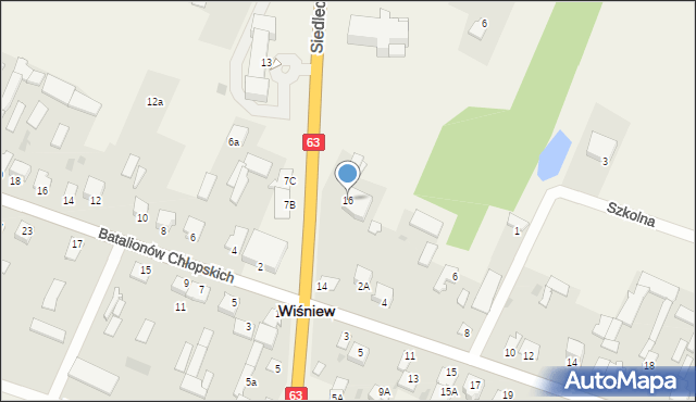 Wiśniew, Siedlecka, 16, mapa Wiśniew