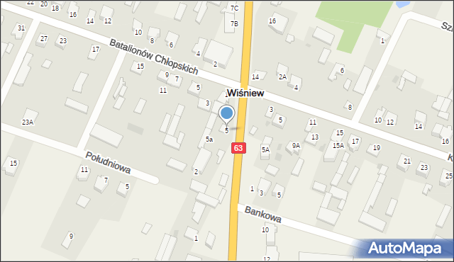 Wiśniew, Siedlecka, 5, mapa Wiśniew