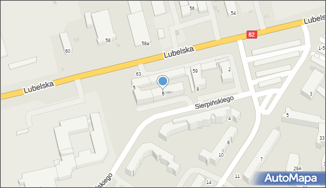 Włodawa, Sierpińskiego Zbigniewa, prof., 6, mapa Włodawa