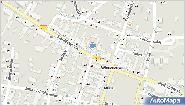 Włoszczowa, Sienkiewicza Henryka, 10, mapa Włoszczowa