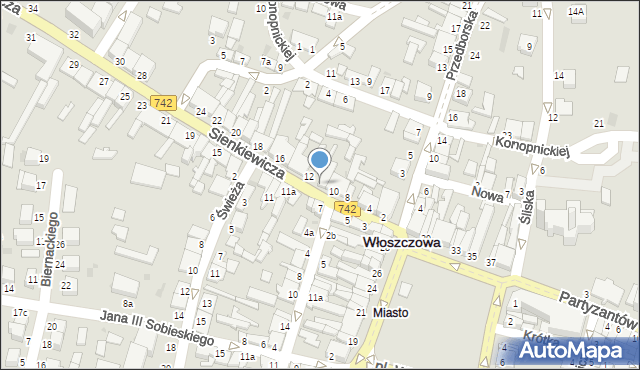 Włoszczowa, Sienkiewicza Henryka, 10a, mapa Włoszczowa