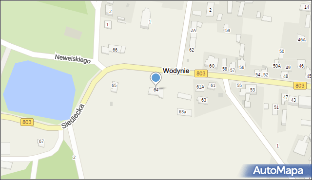 Wodynie, Siedlecka, 64, mapa Wodynie