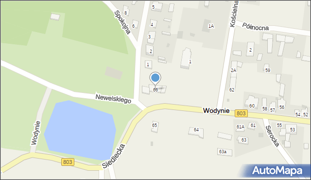 Wodynie, Siedlecka, 66, mapa Wodynie