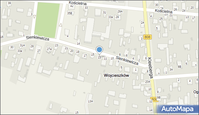 Wojcieszków, Sienkiewicza Henryka, 13, mapa Wojcieszków