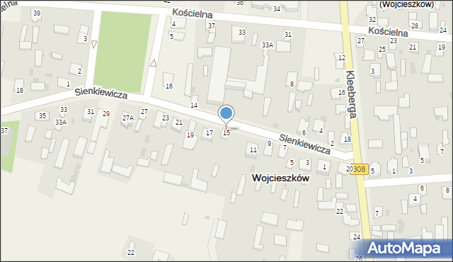 Wojcieszków, Sienkiewicza Henryka, 15, mapa Wojcieszków