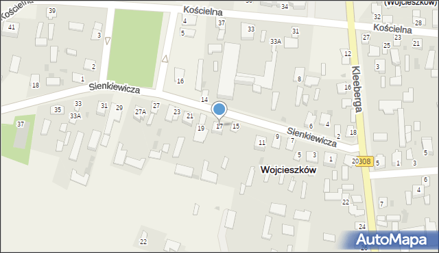 Wojcieszków, Sienkiewicza Henryka, 17, mapa Wojcieszków