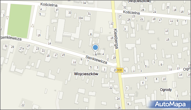 Wojcieszków, Sienkiewicza Henryka, 6, mapa Wojcieszków