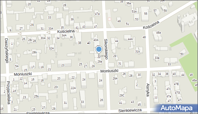 Wołomin, Sikorskiego Władysława, gen., 22, mapa Wołomin