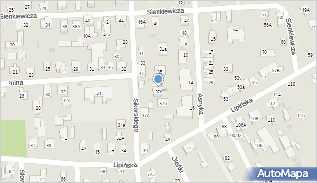 Wołomin, Sikorskiego Władysława, gen., 37c, mapa Wołomin