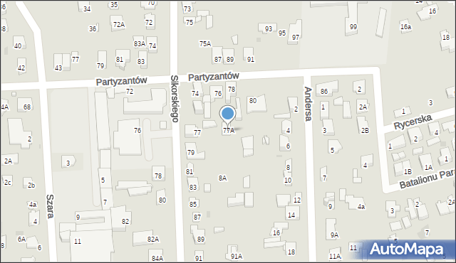 Wołomin, Sikorskiego Władysława, gen., 77A, mapa Wołomin