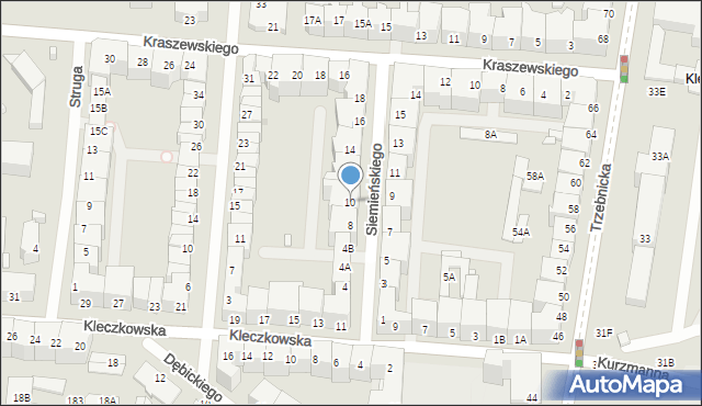 Wrocław, Siemieńskiego Lucjana, 10, mapa Wrocławia