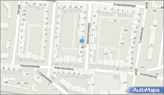 Wrocław, Siemieńskiego Lucjana, 4B, mapa Wrocławia