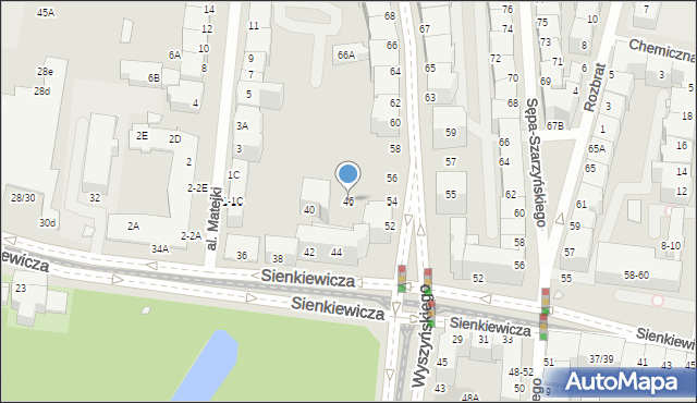 Wrocław, Sienkiewicza Henryka, 46, mapa Wrocławia