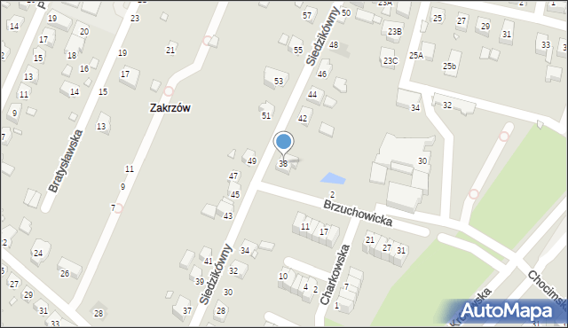 Wrocław, Siedzikówny Danuty, 38, mapa Wrocławia